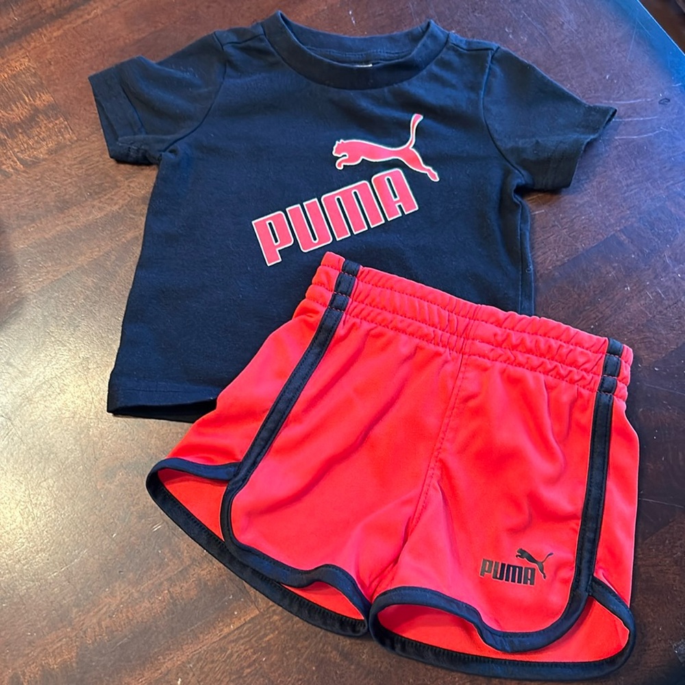 Puma Matching T-shirt & Shorts Set Bundle Babies 0/3 Months NWOT